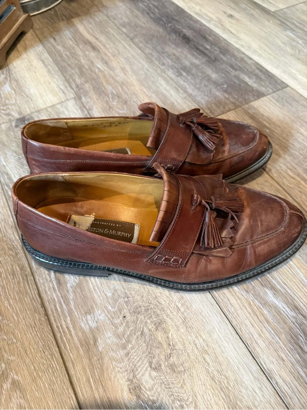 Johnston & Murphy Brown Leather Tassel Kiltie Loafers